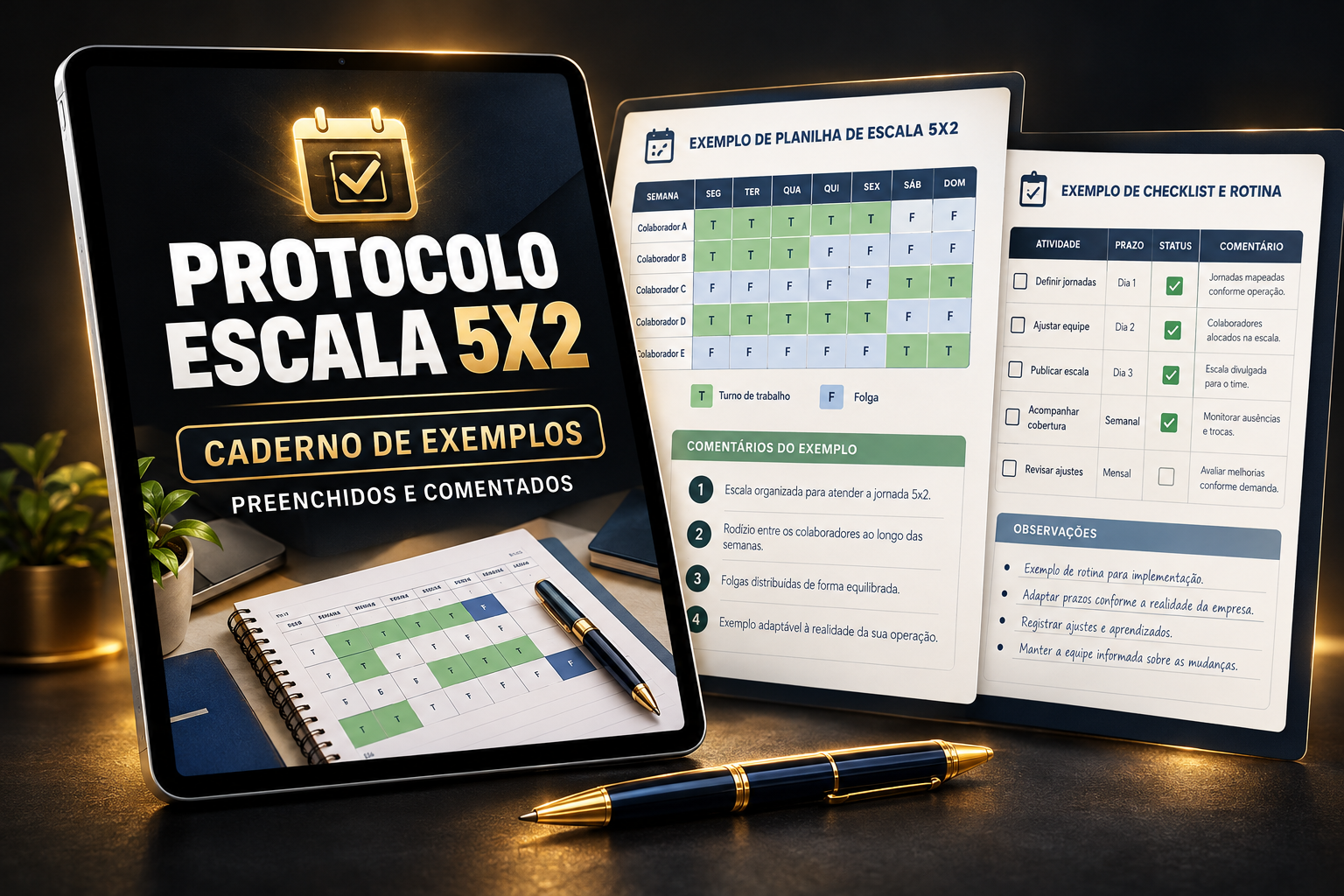 Identidade visual do Caderno de Exemplos Preenchidos e Comentados